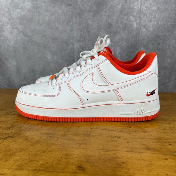 Nike Air Force 1 Low CT2585-100 Rucker Park White Team Orange Size 9.5 Sneakers